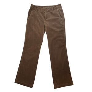 Eddie Bauer Corduroy Pants Womens Sz 2 Brown Slight Flare Stretch Trousers work